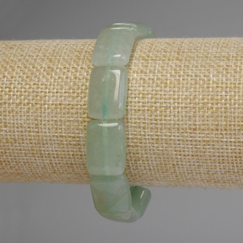 Bracelet Nephrite Rectangles, diameter 18x13mm, length 18cm stretch