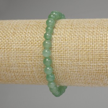 Bracelet Nephrite Smooth Bead, 6mm diameter ±, 18cm length Stretch