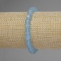 Aquamarine Beaded Cube Bracelet, 7x7mm, 18cm Stretch Length