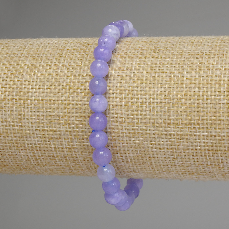 Bracelet Aquamarine smooth beads, diameter 6mm,+-, length 18cm stretch