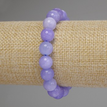 Aquamarine Bead Bracelet, smooth ball, 10mm diameter, stretch length 18cm