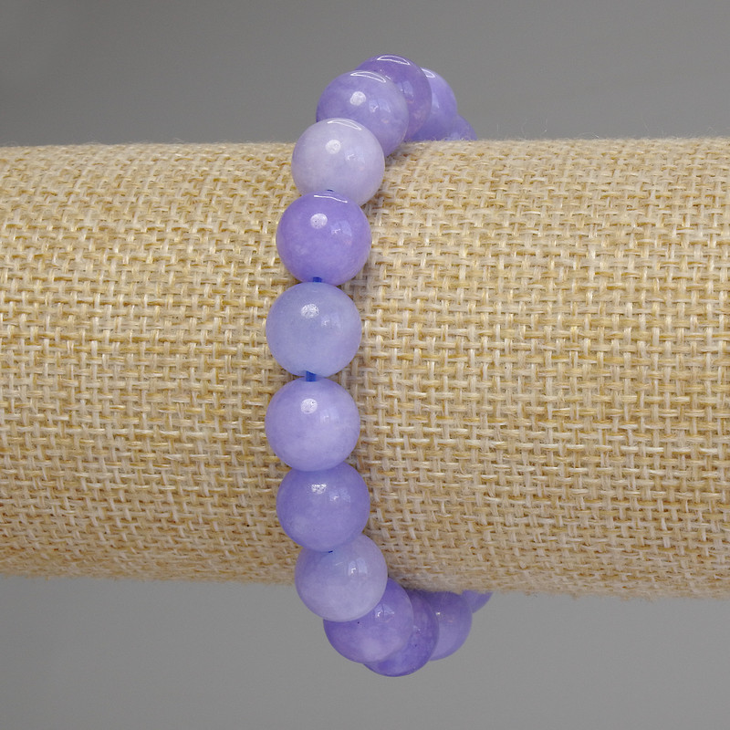 Aquamarine Bead Bracelet, smooth ball, 10mm diameter, stretch length 18cm