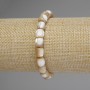 Bracelet Mother-of-Pearl Barilo beads, diameter 8×7, 5mm±, length 18cm stretch