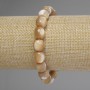 Bracelet Mother-of-Pearl Barrel, diameter 10x9.5mm+-, length 18cm stretch