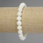 Bracelet Pearlized shell smooth beads, diameter 9mm+-, length 18cm stretch