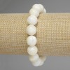 Bracelet Mother-of-Pearl Smooth Bead, diameter 12mm+-, length 18cm stretch