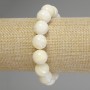 Bracelet Mother-of-Pearl Smooth Bead, diameter 13mm+-, length 18cm stretch