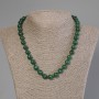 Necklace Green Cat's Eye Smooth Bead, diameter 9mm±, length 50cm± with clasp