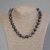 Snowy Obsidian necklace with smooth ball, 12mm diameter, approx. 50cm length with clasp