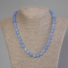 Necklace Aquamarine Smooth Bead, 8mm diameter, length 50cm ± with clasp