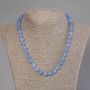 Necklace Aquamarine Smooth Bead, 8mm diameter, length 50cm ± with clasp