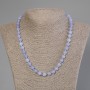 Aquamarine Necklace, Smooth Round Beads, 8mm+/- Diameter, 50cm+/- Length, with Clasp