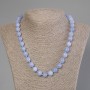 Aquamarine Necklace Smooth Bead, 10mm diameter ±, 50cm length ± with clasp