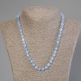 Aquamarine Beads faceted cube, diameter 6x6mm+-, length 50cm +- with clasp