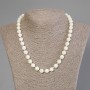 Mother-of-P Pearl Bead Necklace smooth ball, diameter 9mm±, length 50cm± with clasp