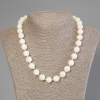 Necklace, Mother-of-Pearl round beads 12 mm diameter ±, length 50 cm ± with clasp