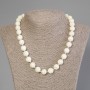 Necklace, Mother-of-Pearl round beads 12 mm diameter ±, length 50 cm ± with clasp