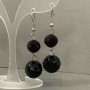 Earrings Faceted Bead Ball 16 and 12 mm ±, length 55 mm ±