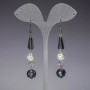 Earrings ‘Evening’ white ‘sofit’, stainless Czech crystal, length 7 cm