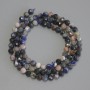 Sodalite Beads, Faceted Round Beads on Thread, 4mm ± diameter, 40cm ± length