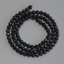 Shungite Beads, Faceted Round Beads on Thread, 4mm dia. ±, 39cm length ±