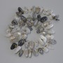 Rutilated Quartz Hair Quartz Beads, Butterfly shape, chipped, 12-14×5-7mm, glass beads 3mm, on thread, length 40m
