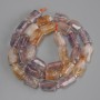 Amethyst Beads, Faceted, 11-12×6-8 mm diameter ±, 3 mm seed beads ±, 40 cm length ± on thread