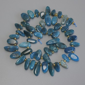 Apatite Beads Butterfly Shape, bead size 10-16×6-7mm ±, 3mm+ beads, length 39cm ± on a thread