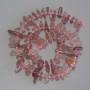 Strawberry Quartz Chip Beads, diameter 10-20x5-7mm+-, seed beads 3mm+-, length 40cm+- on a thread