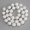 White Quartz Rhombus Beads, diameter 10x9mm+-, seed beads 3mm+-, length 39cm+- on a thread