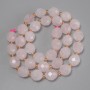 Rose Quartz Faceted Grain Beads, diameter 10x9mm+-, seed beads 3mm+-, length 39cm+- on a thread