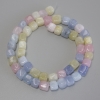 Morganite Cube Beads, diameter 7.5x7.5mm+-, length 37cm+- on fishing line
