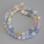 Morganite Cube Beads, diameter 7.5x7.5mm+-, length 37cm+- on fishing line