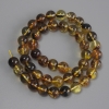 Amber Smooth Round Beads, diameter 8.5mm+-, length 38cm+- on a thread