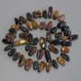 Bull's Eye, Hawk's Eye and Tiger's Eye Chip Butterfly Beads, diameter 10-20x5-8mm+-, seed beads 3mm+-, length 39cm+- on a thread