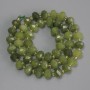 Jadeite Beads Faceted Rondelle, diameter 8x5.5mm+-, seed beads 3mm+-, length 37cm+- on a thread