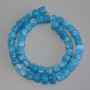 Aquamarine Beads Cube, diameter 7.5x7.5mm+-, length 37cm+- on fishing line