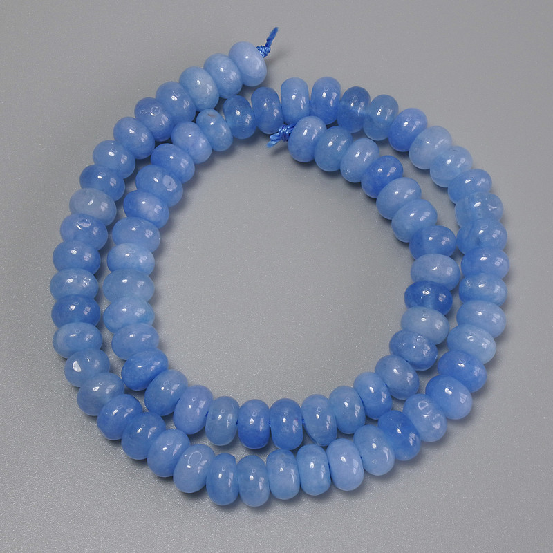 Aquamarine Beads Rondelle, diameter 8x5mm+-, length 38cm+- on a thread