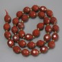 Red Jasper Beads Faceted Nugget, diameter 10x9mm+-, seed beads 3mm+-, length 39cm+- on a thread