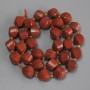 Red Jasper Faceted Rhombus Beads, Diameter 10x9mm+-, Seed Beads 3mm+-, Length 39cm+- on a Strand