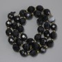 Agate Beads, Faceted Grain Shape, 10x8mm ±, Seed Beads 3mm ±, Length 39cm ± on Thread