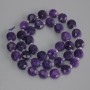 Sugilite Beads Granulated Coin 8.5 mm ±, 3 mm ± seed beads, length 37 cm ± on thread