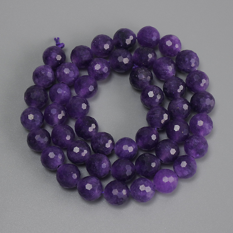 Sugilite Beads faceted ball 8mm diameter, 37cm length on thread