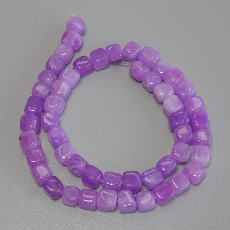 Lavender Amethyst Cube Beads, 7.5×7.5mm, 38cm length on a thread