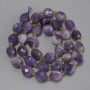 Amethyst Beads Chevron Faceted Rondelle, 10x9mm, 3mm seed beads, 40cm thread