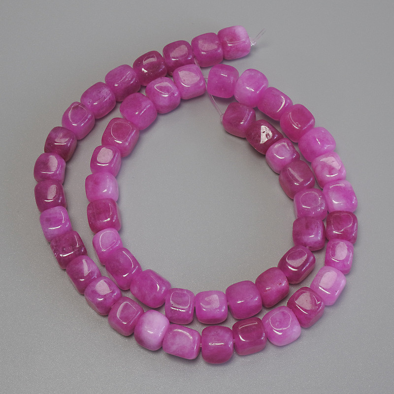 Tourmaline Beads Cube, diameter 7.5x7.5mm, approx. 38 cm on monofilament