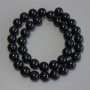 Black Tourmaline Beads, Smooth Round, Diameter 10mm+/-, Length 38cm+/- on Nylon Thread