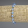 Aquamarine Bracelet, Faceted Grain, 8x6mm+/- Diameter, 18cm+/- Length, Stretch