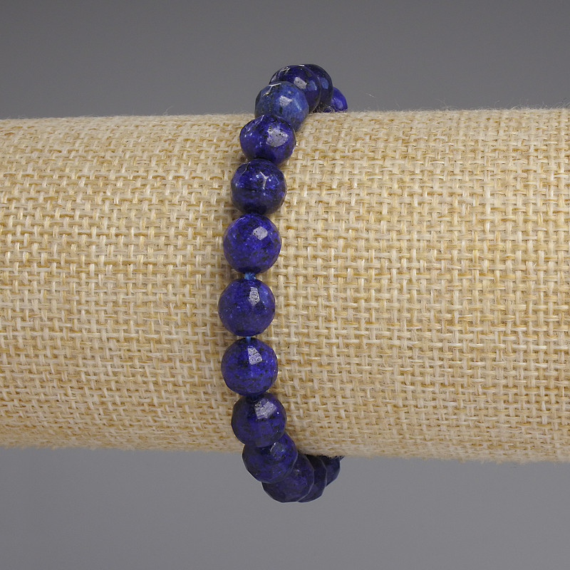 Lazurite Bracelet, Faceted Bead 8mm+-, Length 18cm+- Stretch