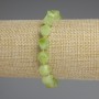 Chrysolite Olivine Bracelet, faceted rhombus 9x8mm+/-, spacer beads 3mm+/-, length 18cm+/- stretch